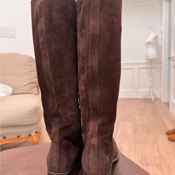 PRADA Brown Suede Knee-High Boots - Picture 5 of 8